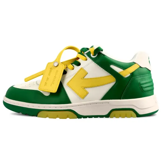OFF-WHITE Out Of Office Ooo Low Tops Green Yellow