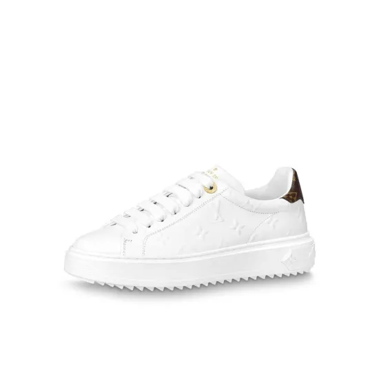 LOUIS VUITTON Time Out Sneakers 'White Monogram With Brown' Women's