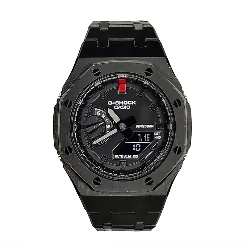CASIO Men Liquid Crystal/Analog Dual Display Series 44mm Black Watch