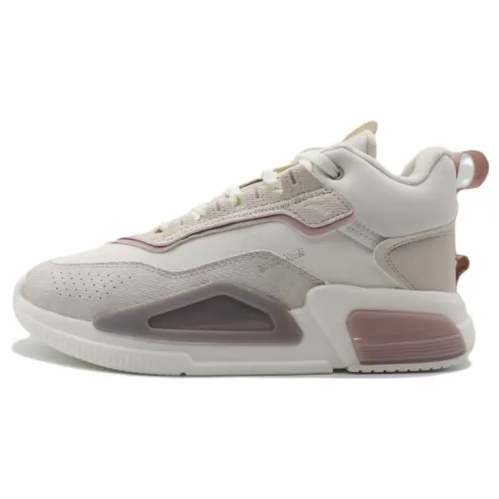 ANTA Rubik's Cube Casual Shoes Women's High-Top White Pink