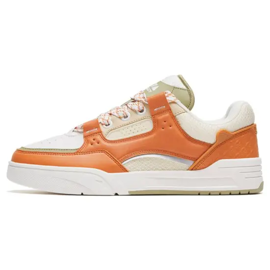 ANTA AOJIE Skateboard Shoes Men Low-Top Maple Leaf Brown/Oatmeal White/Ivory White