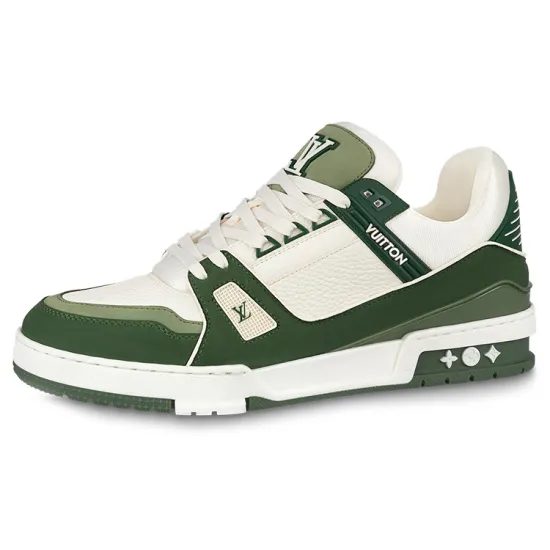 LOUIS VUITTON Trainer Skateboard Shoes Unisex Low-Top Green White
