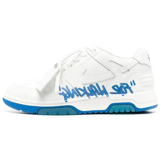 OFF-WHITE Out Of Office OOO Low Tops For Walking White Royal Blue