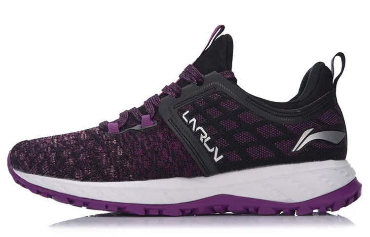 Li Ning Cloud 2017 Shield Running Shoes Women's Low Top Black/White/Purple