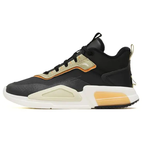 Anta Rubik's Cube 4 Warm And Wear Resistant Mid Top Sports Casual Shoes Black Yellow