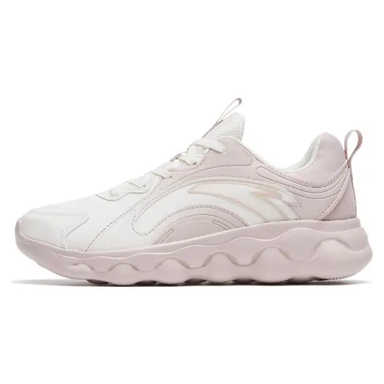 ANTA Sheepskin Running Shoes Women's Low-Top White Pink