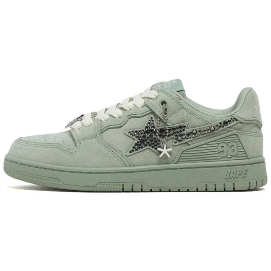 A BATHING APE SK8 Skateboard Shoes Women's Low-Top Green