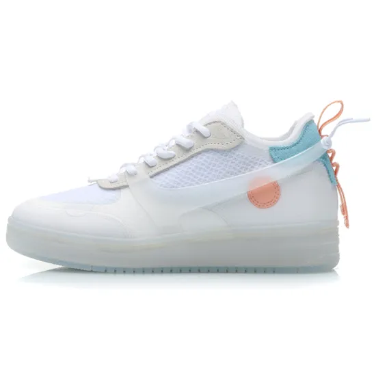 LINING CF Tracing Skateboard Shoes Women's Low-Top White Blue
