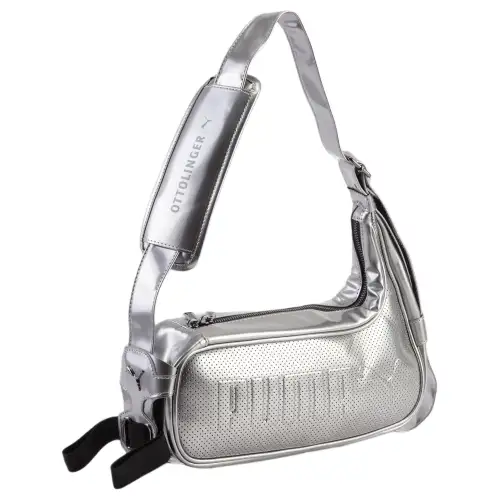 PUMA OTTOLINGER Collaboration Artificial Leather Handbag, Shoulder Bag Women's Silver