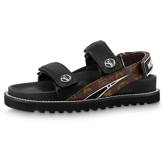 LOUIS VUITTON Paseo Comfort Beach Sandals Women's Black