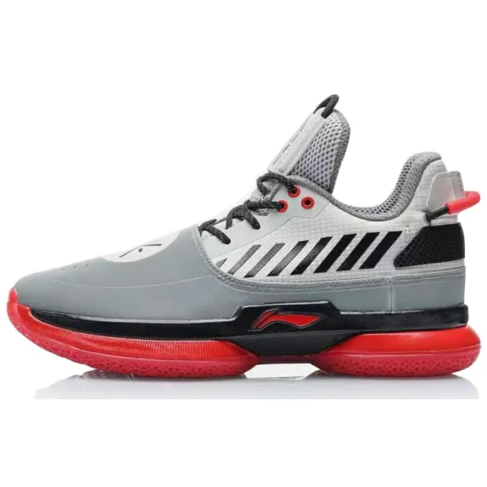 LINING WOW 7 Basketball Shoes Men Mid-Top Red/Gray