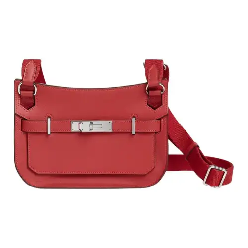 HERMES Jypsiere Swift Calfskin Shoulder Bag, Crossbody Bag Mini Women's Red