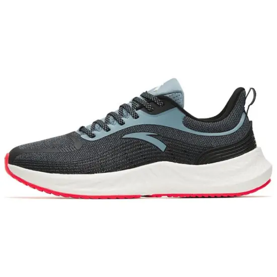 Anta Martian Foam Cushioning, Slip Resistant, And Abrasion Resistant Low Top Running Shoes Men's Black Gray Blue