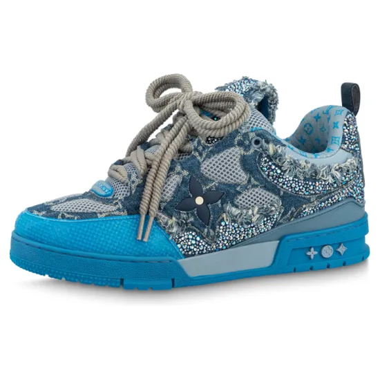 LOUIS VUITTON Skate Trainer Blue Swarovski Monogram