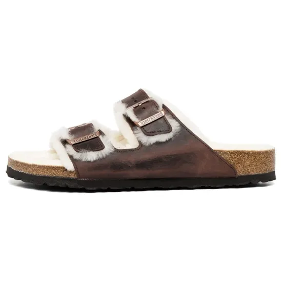 Birkenstock Arizona Shearling Oiled Leather 'Habana'