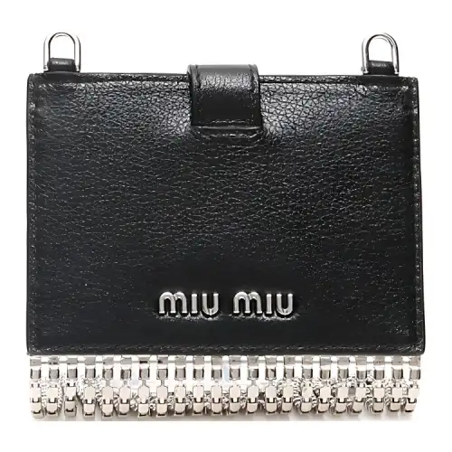 MIU MIU Grain Leather Crossbody Bag, Shoulder Bag Women's Black