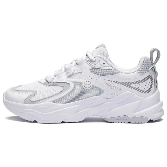 LiNing Cushioning Anti-Slip And Wear-Resistant Low-Top Running Shoes Women's White Gray