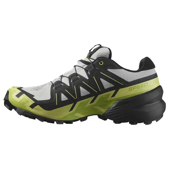 SALOMON Cross Hiking / Trekking Shoes Men Low-top Grey/Black/Green