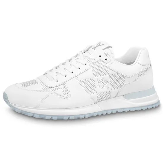 LOUIS VUITTON Run Away Sneakers 'White With Grey Plaid'