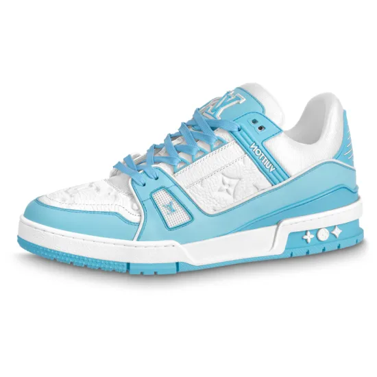 LOUIS VUITTON Lv Trainers 'White Monogram Blue'