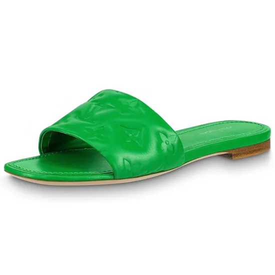 LOUIS VUITTON Revival Slide Slippers Women's Green