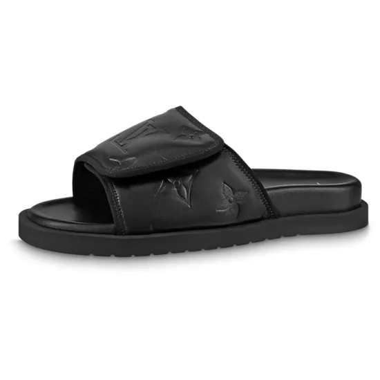LOUIS VUITTON Miami Slide Slippers Men Black