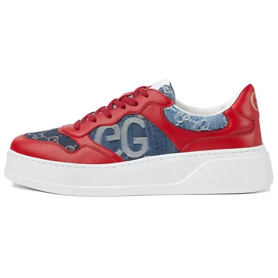 GUCCI Skateboard Shoes Men Low-Top Red Blue