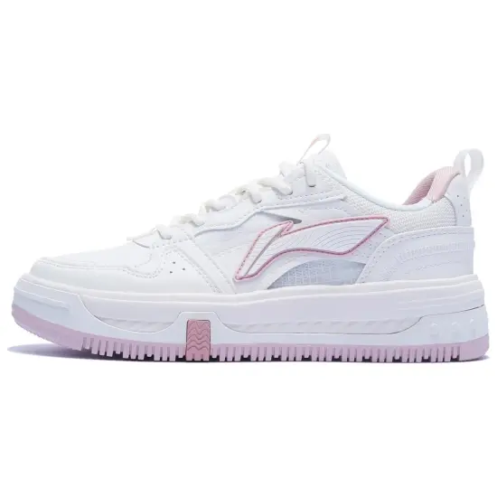 LINING Skateboard Shoes Women's Low-Top Mist White