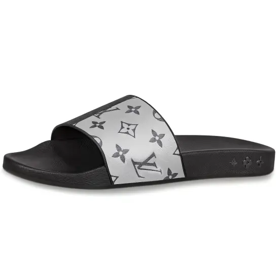 LOUIS VUITTON Waterfront Slides 'Black White Monogram'