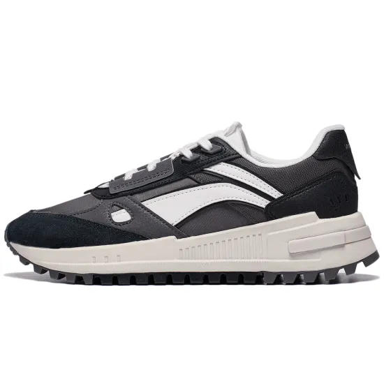 LiNing Wind Rider 2.0 Anti-Slip Wear-Resistant Low-Top Sports Casual Shoes Women's Gray Black