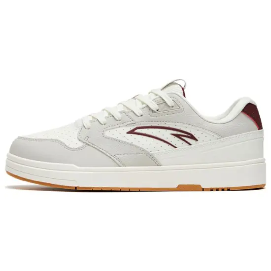 Anta Street Naughty Anti-Slip Wear-Resistant Low-Top Skateboard Shoes White Gray Red