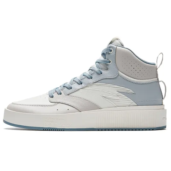 ANTA Milk Lid 2 Skateboard Shoes Men High-Top White Blue