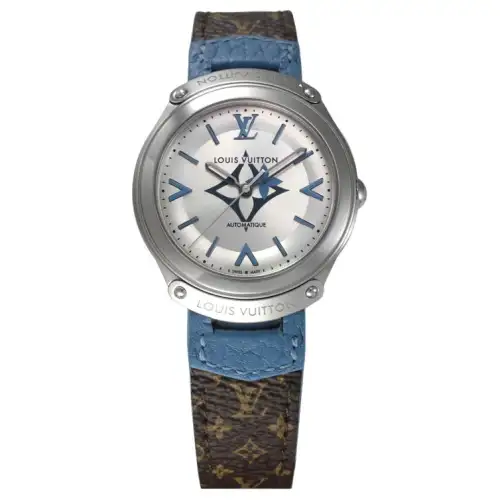 LOUIS VUITTON Wrist Watches Automatic Mechanical Movement Canvas Leather Strap 36mm Silver Dial Unisex
