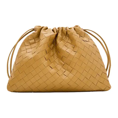 Bottega Veneta Calfskin One Shoulder Handbag Medium Women's Beige