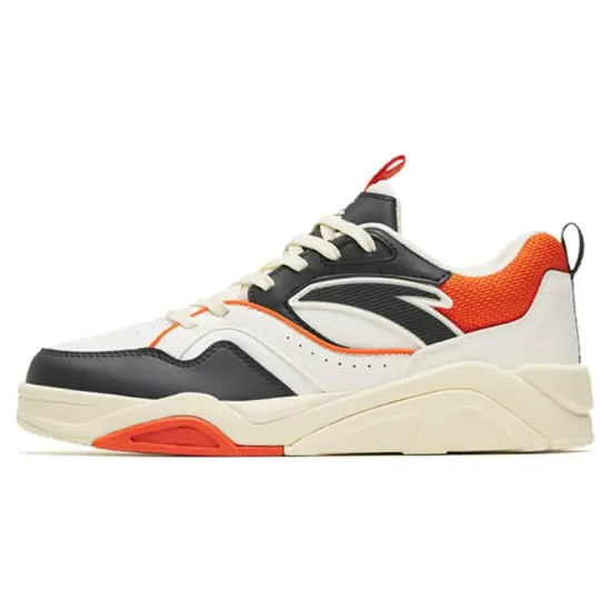 ANTA Lieyan3.0 Skateboard Shoes Men Low-Top White Orange
