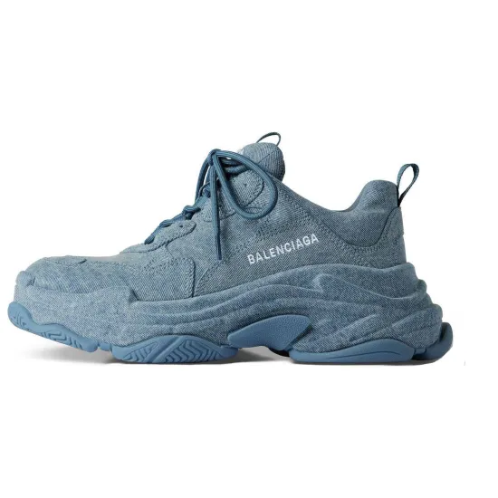 Balenciaga Triple S Denim Low-top Sneakers