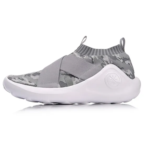 LINING Essence Vintage Basketball Shoes Men Low-Top Gray White