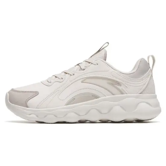 Anta Sheepskin Cushioning Wear-Resistant Low-Top Running Shoes Men's Light Gray