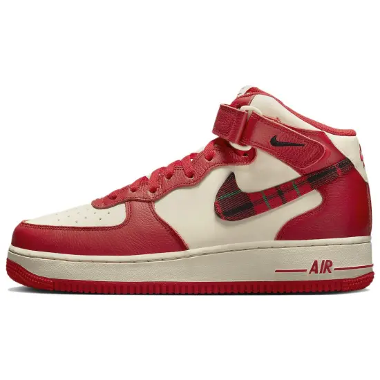 Nike Air Force 1 Mid '07 Lx Plaid Cream Red