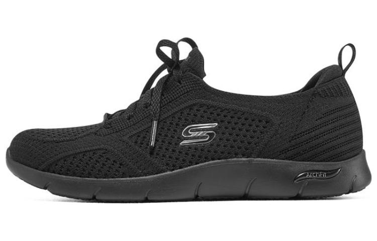 Skechers ARCH FIT REFINE Fabric Slip on Breathable And Lightweight Low top Sports Casual Shoes Women's Black