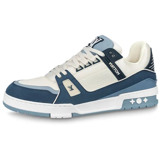 LOUIS VUITTON Trainer Low Top Skateboard Shoes Unisex Blue White