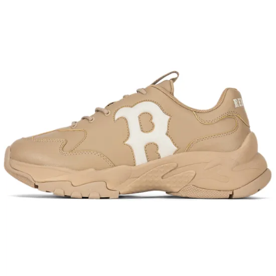 MLB Big Ball Chunky Cushioning Anti Slip And Wear Resistant Low Top Chunky Sneakers Unisex Beige Yellow