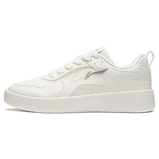 LiNing Years Old Anti Slip Wear Resistant Breathable Height Increasing Low Top Skateboard Shoes Men's White