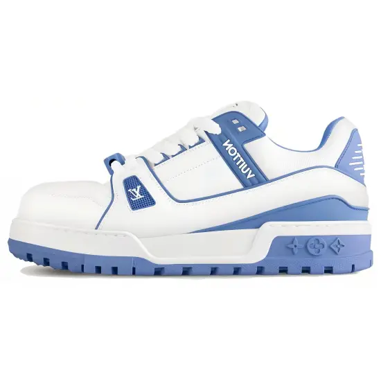 LOUIS VUITTON Trainer Maxi Little Chubby Ding Low Top Skateboard Shoes Women's White Blue