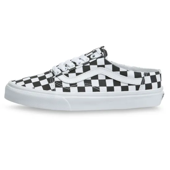 Vans Old Skool Skateboarding Shoes Unisex Low-top White And Black Checkerboard