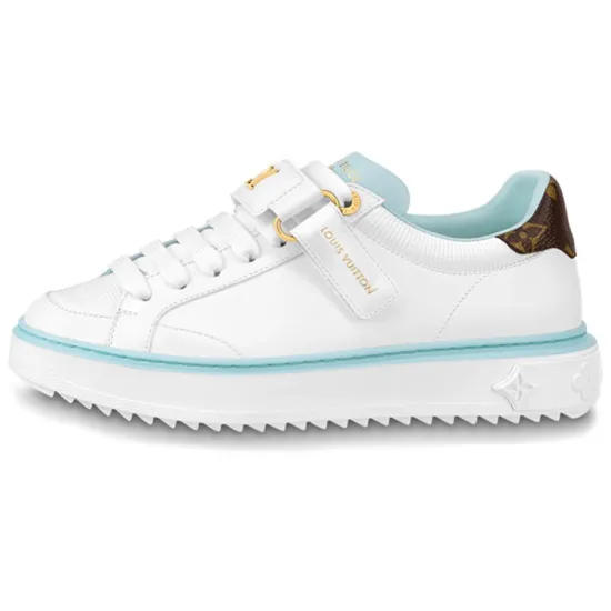 LOUIS VUITTON Time Out Sneakers 'White Blue Brown' Women's