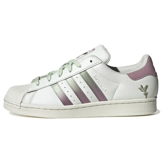 Adidas Originals Superstar Skateboarding Shoes Women's Low-top White/purple