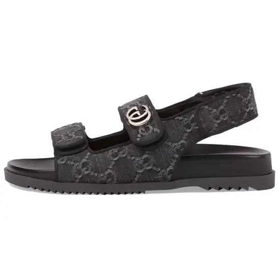 GUCCI Double G-plaque Denim Sandals