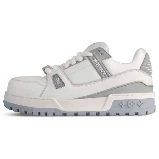 LOUIS VUITTON Trainer Maxi Skateboard Shoes Women's Low-Top White Gray