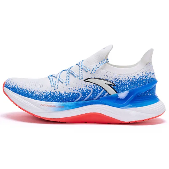 ANTA Chuang 2.0 Pro Running Shoes Men Low-Top Ivory White/Medium Blue/Black